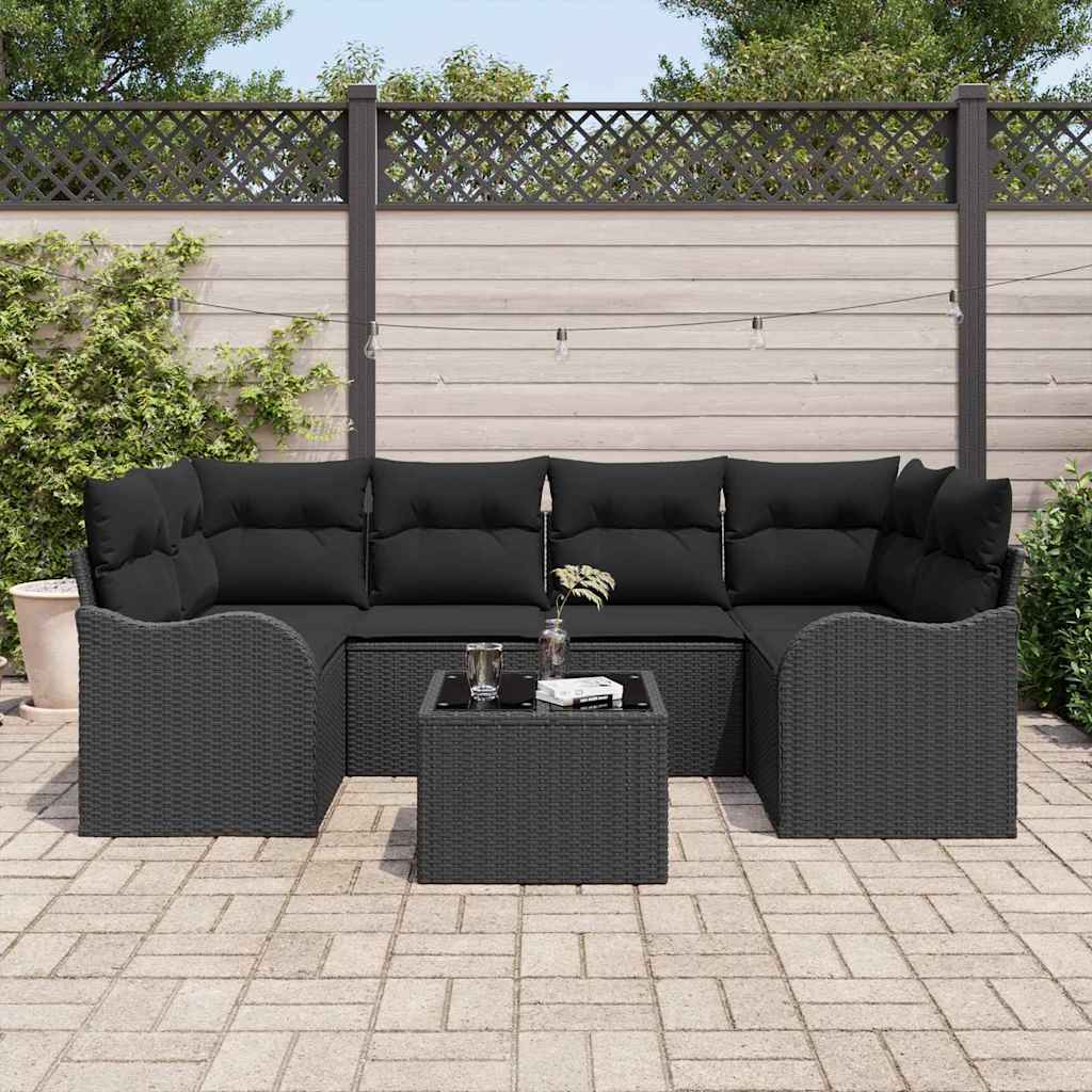 8721158951892_mo-im_en_hd_2 vidaXL Garden Sofa Set 7 pcs Black 55 x 55 x 37 cm Poly rattan - Image 3