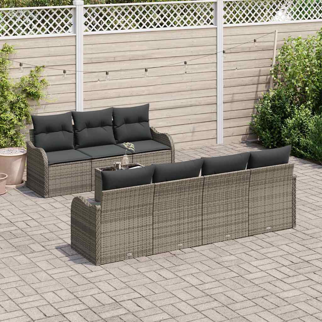 8721158951953_mo-im_en_hd_2 vidaXL Garden Sofa Set 8 pcs Grey 55 x 55 x 37 cm Poly rattan - Image 3