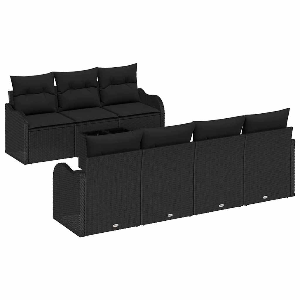 8721158951991_wbg-an-m_en_hd_4 vidaXL Garden Sofa Set 8 pcs Black 55 x 55 x 37 cm Poly rattan - Image 2