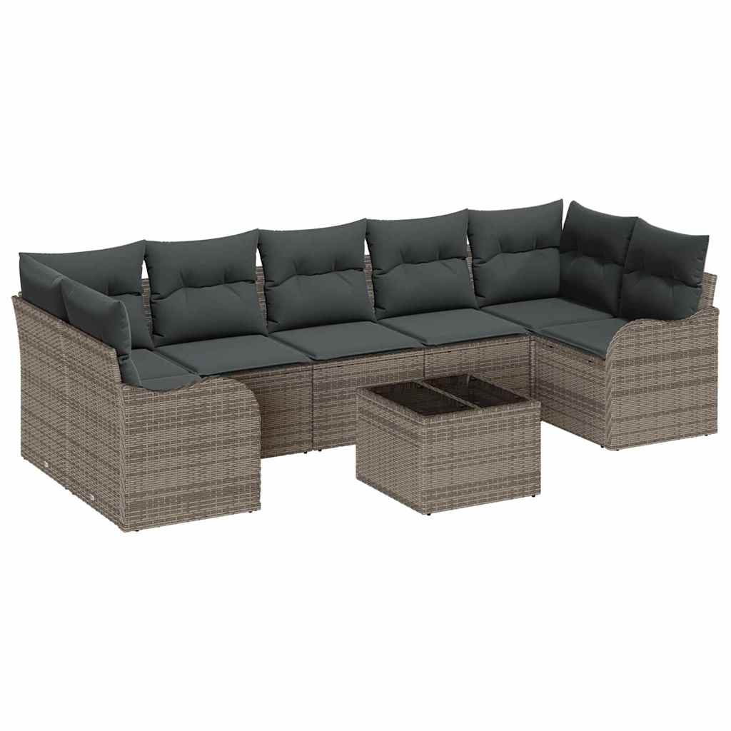 8721158952059_wbg-an-m_en_hd_4 vidaXL Garden Sofa Set 8 pcs Grey 55 x 55 x 37 cm Poly rattan - Image 2