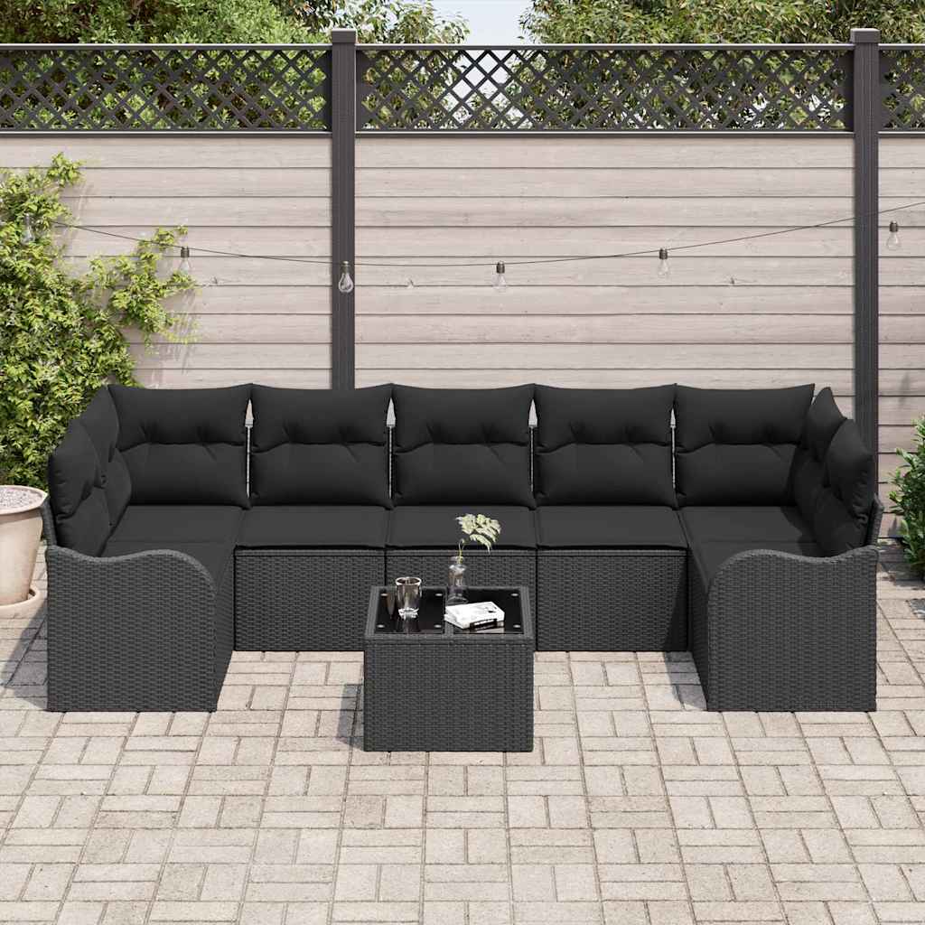 8721158952097_mo-im_en_hd_2 vidaXL Garden Sofa Set 8 pcs Black 55 x 55 x 37 cm Poly rattan - Image 3