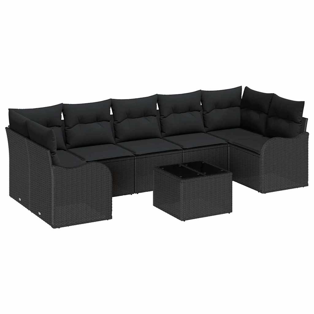 8721158952097_wbg-an-m_en_hd_5 vidaXL Garden Sofa Set 8 pcs Black 55 x 55 x 37 cm Poly rattan - Image 2