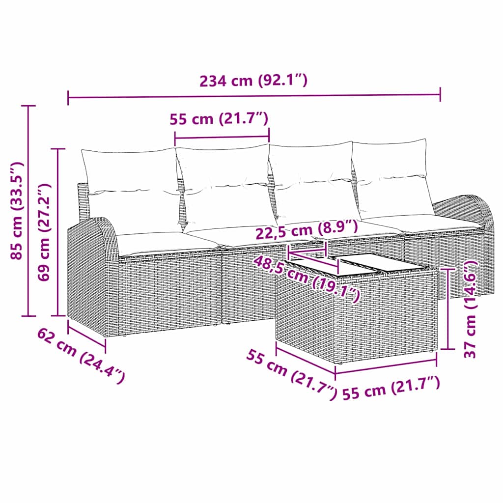 8721158954992_wbg-siz_en_hd_1 vidaXL Garden Sofa Set Manual 5 pcs Black 55 x 55 x 37 cm Poly rattan - Image 8