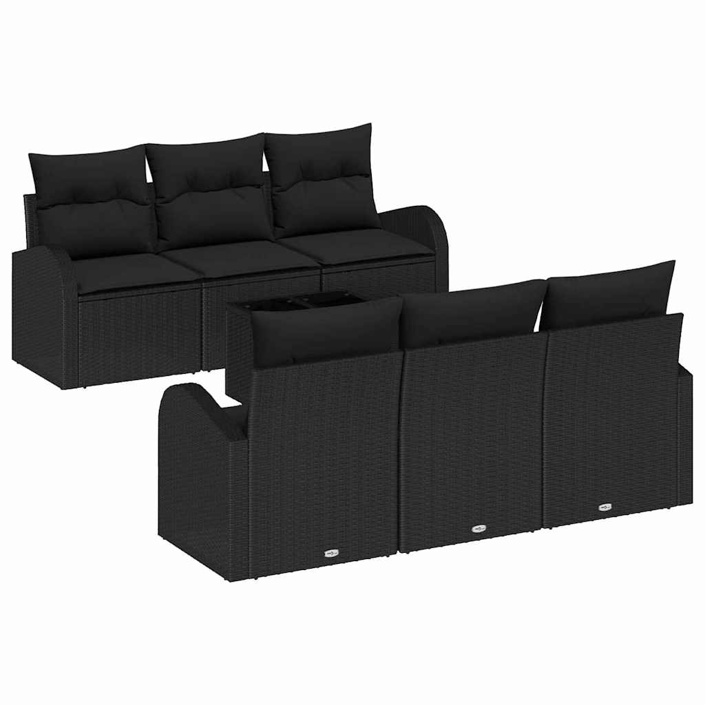 8721158955197_wbg-an-m_en_hd_4 vidaXL Garden Sofa Set 7 pcs Black 55 x 55 x 37 cm Poly rattan - Image 2