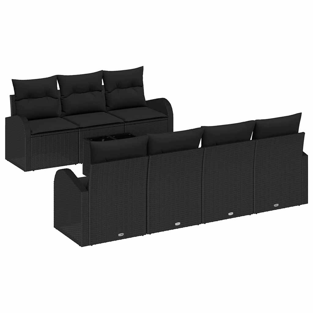 8721158955395_wbg-an-m_en_hd_4 vidaXL Garden Sofa Set 8 pcs Black 55 x 55 x 37 cm Poly Rattan - Image 2