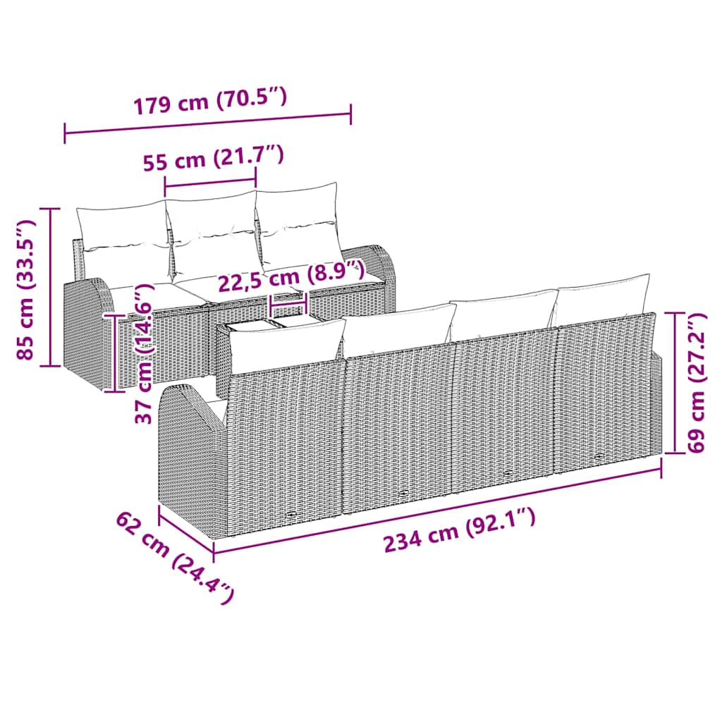 8721158955395_wbg-siz_en_hd_1 vidaXL Garden Sofa Set 8 pcs Black 55 x 55 x 37 cm Poly Rattan - Image 8