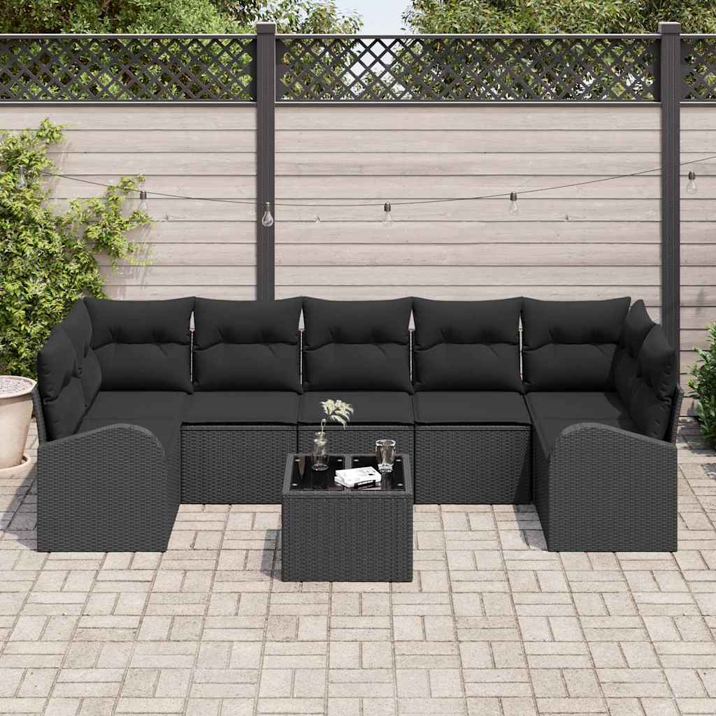 8721158955494_mo-im_en_hd_2 vidaXL Garden Sofa Set 8 pcs Black 55 x 55 x 37 cm Poly Rattan - Image 3