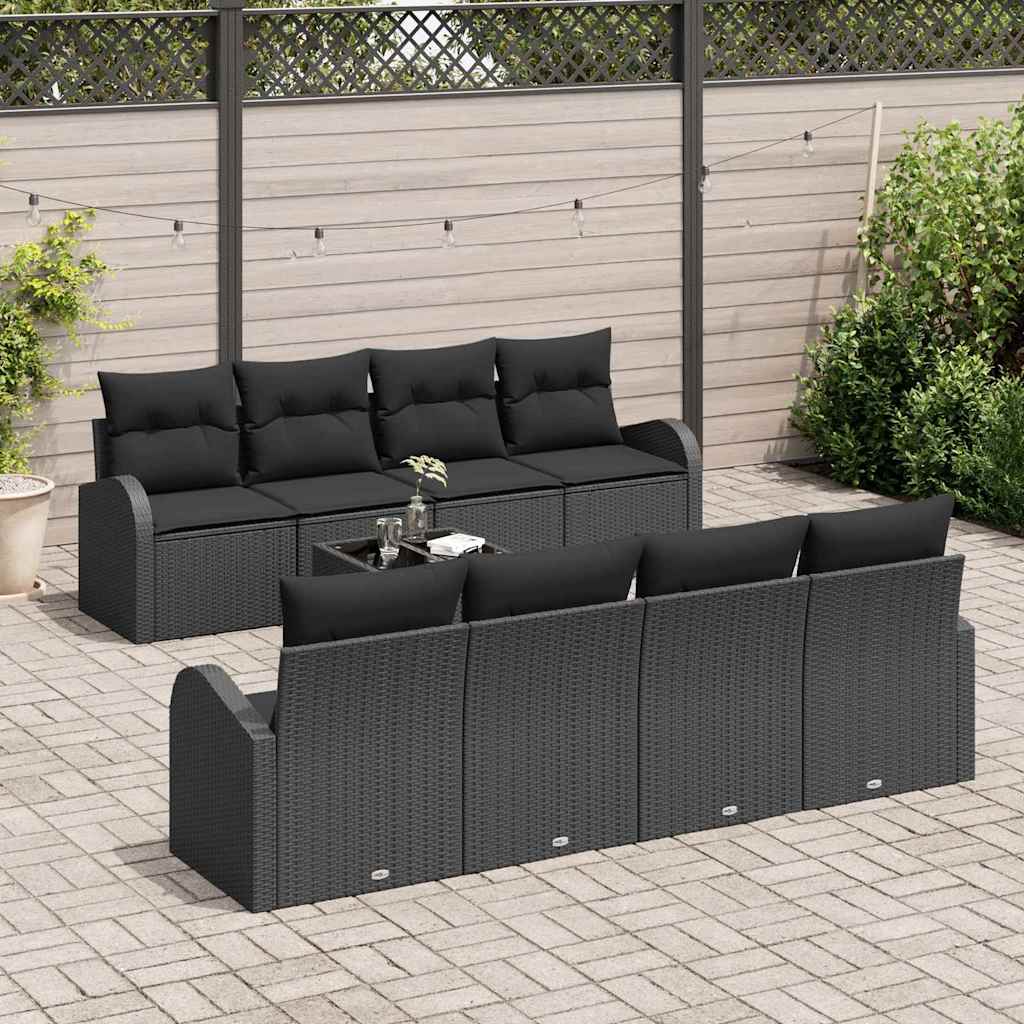 8721158955593_mo-im_en_hd_2 vidaXL Garden Sofa Set 7 pcs Black 55 x 55 x 37 cm Poly Rattan - Image 3
