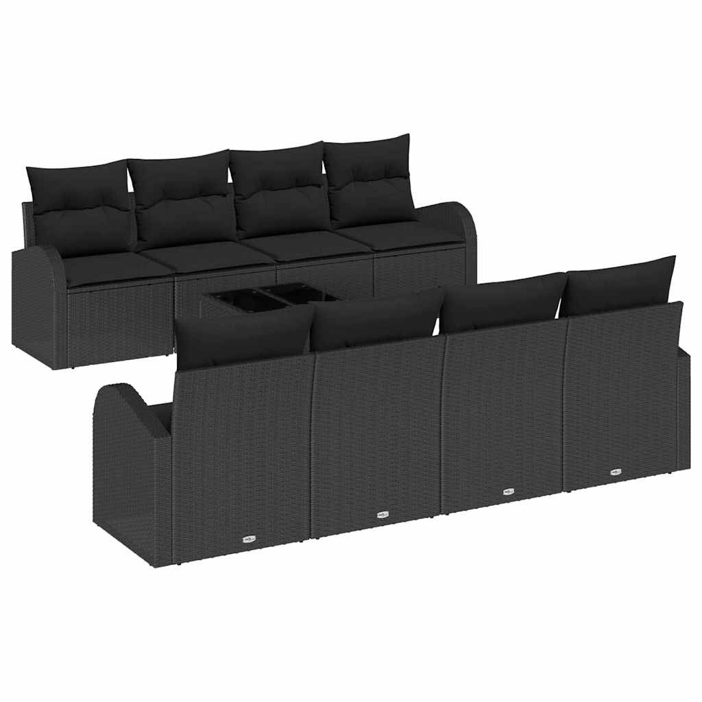 8721158955593_wbg-an-m_en_hd_4 vidaXL Garden Sofa Set 7 pcs Black 55 x 55 x 37 cm Poly Rattan - Image 2