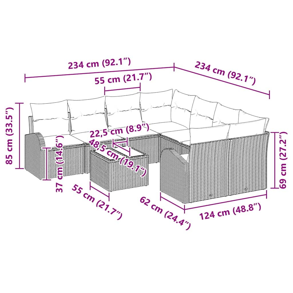 8721158955692_wbg-siz_en_hd_5 vidaXL Garden Sofa Set 9 pcs Black 55 x 55 x 37 cm Poly Rattan - Image 13