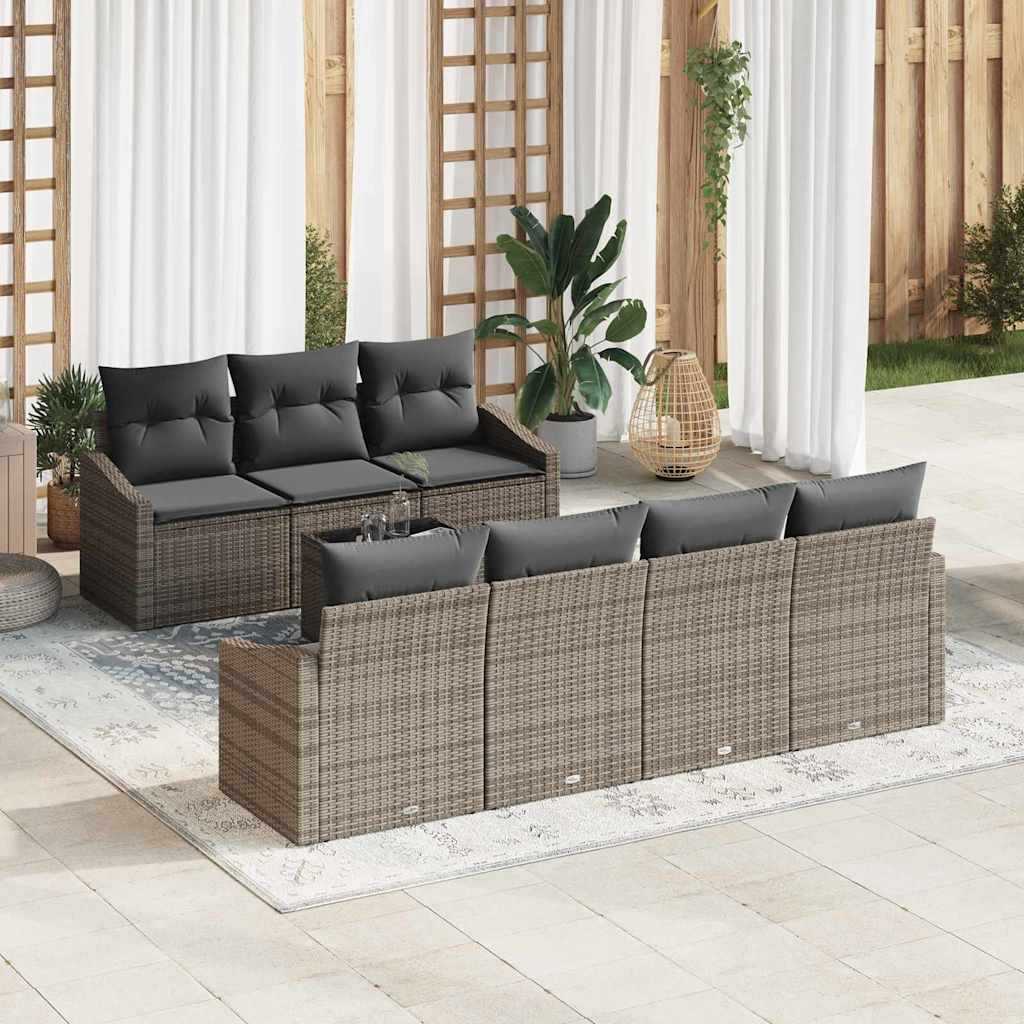 8721158962157_mo-im_en_hd_1 vidaXL Garden Sofa Set with Cushion Manual 8 pcs Grey 55 x 55 x 37 cm - Image 1
