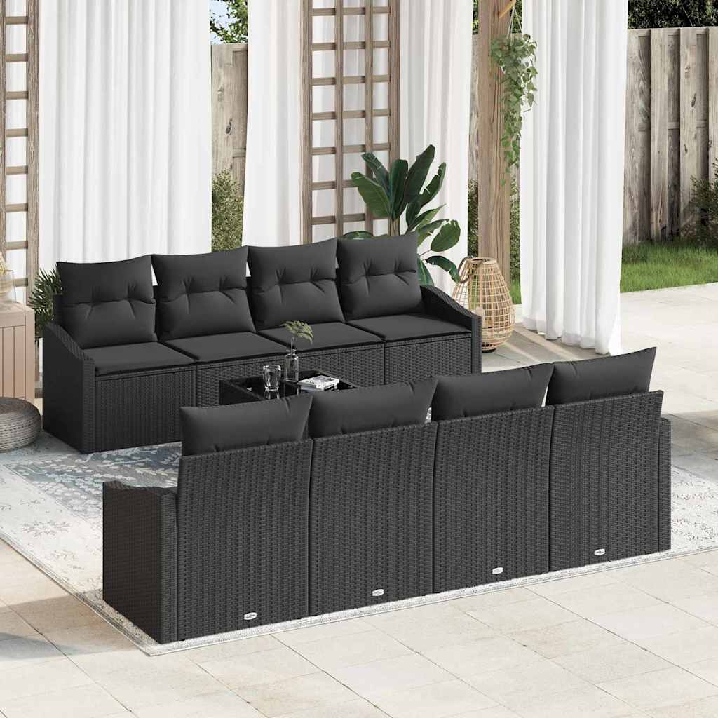 8721158962393_mo-im_en_hd_1 vidaXL Garden Sofa Set with Cushion Manual 9 pcs Black 55 x 55 x 37 cm - Image 1