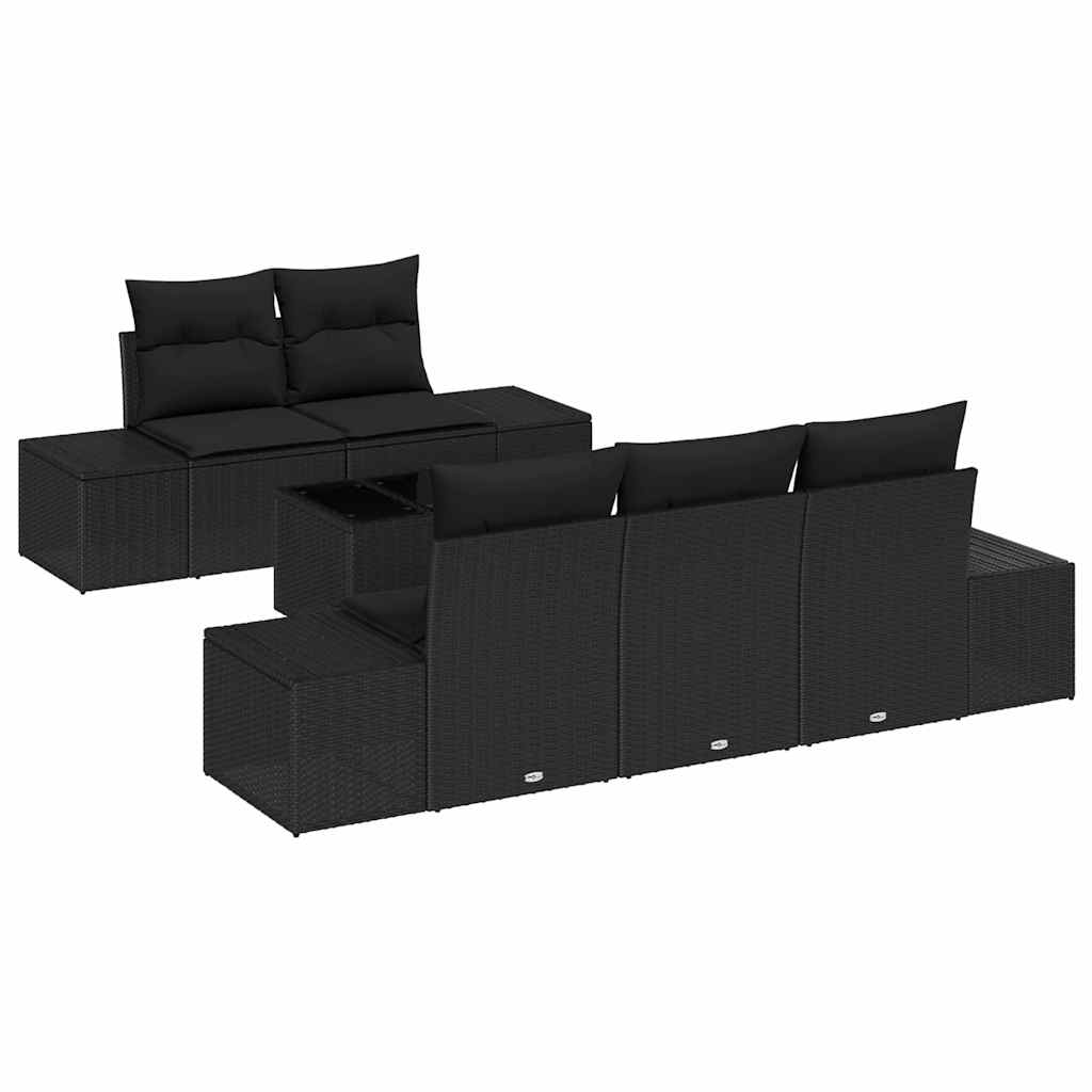 8721158965295_wbg-an-m_en_hd_4 vidaXL Garden Sofa Set 6 pcs Black Poly rattan - Image 2