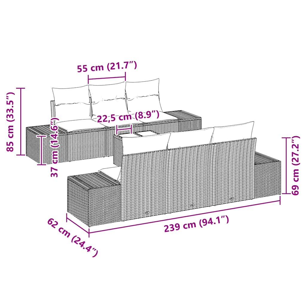 8721158965394_wbg-siz_en_hd_1 vidaXL Garden Sofa Set 7 pcs Black Poly rattan - Image 8