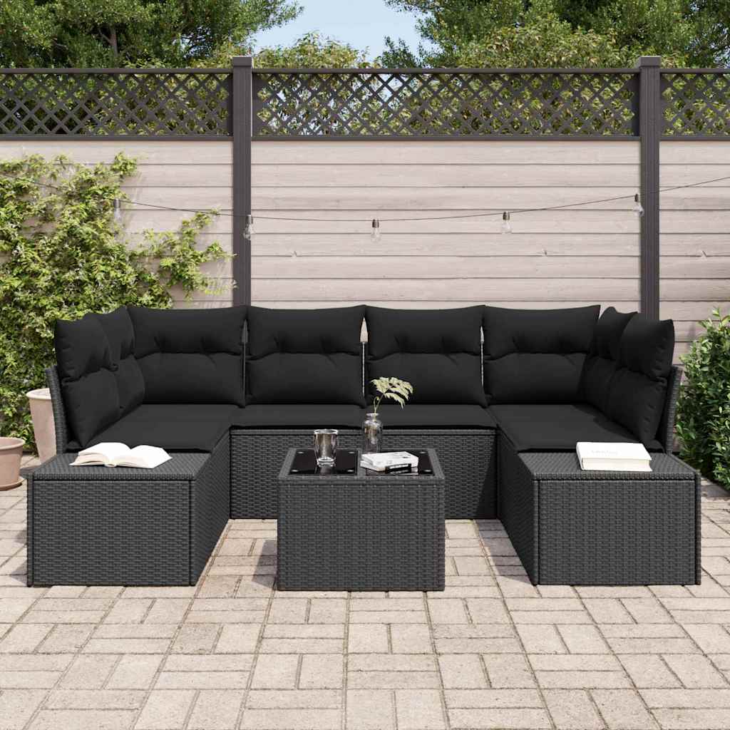 8721158965493_mo-im_en_hd_2 vidaXL Garden Sofa Set 7 pcs Black Poly rattan - Image 3