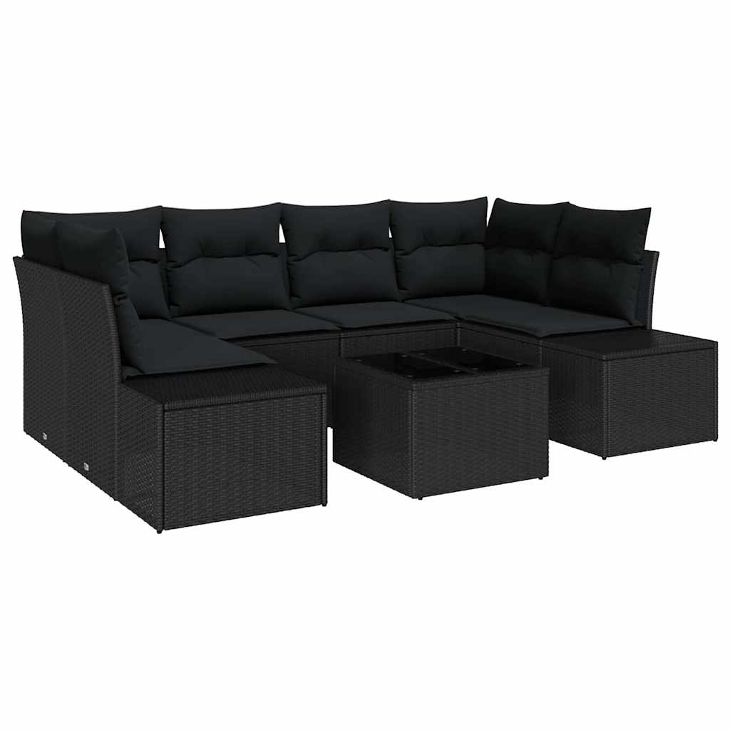 8721158965493_wbg-an-m_en_hd_5 vidaXL Garden Sofa Set 7 pcs Black Poly rattan - Image 2