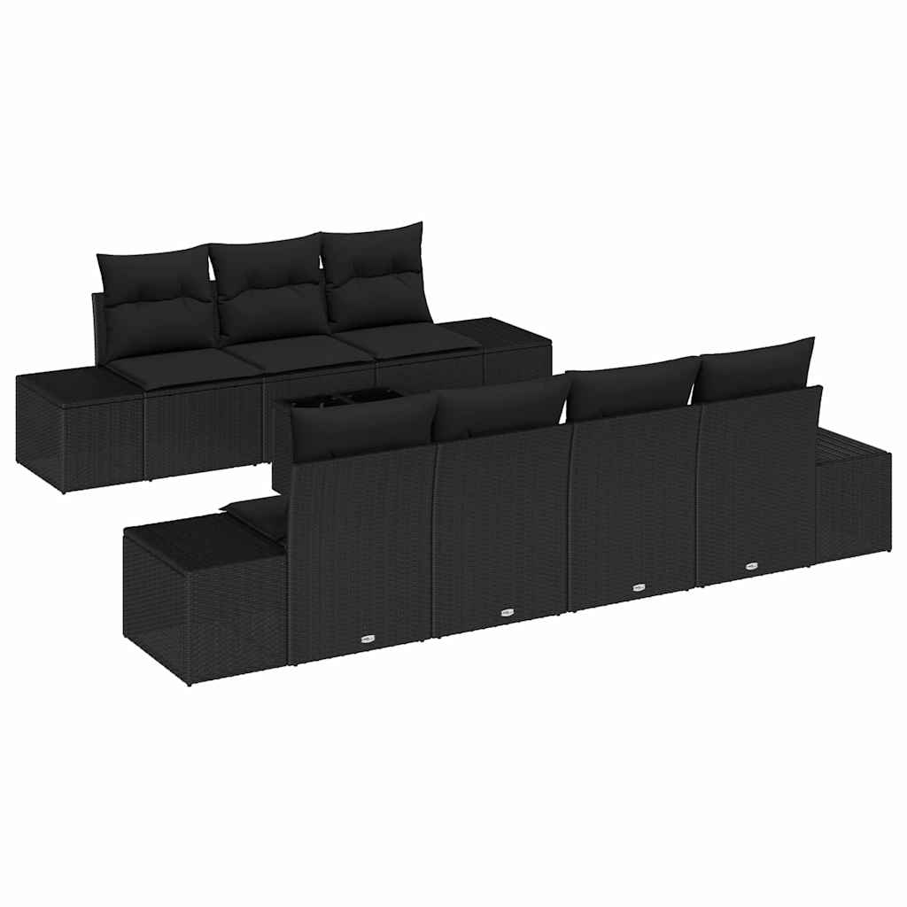 8721158965592_wbg-an-m_en_hd_4 vidaXL Garden Sofa Set 8 pcs Black Poly rattan - Image 2