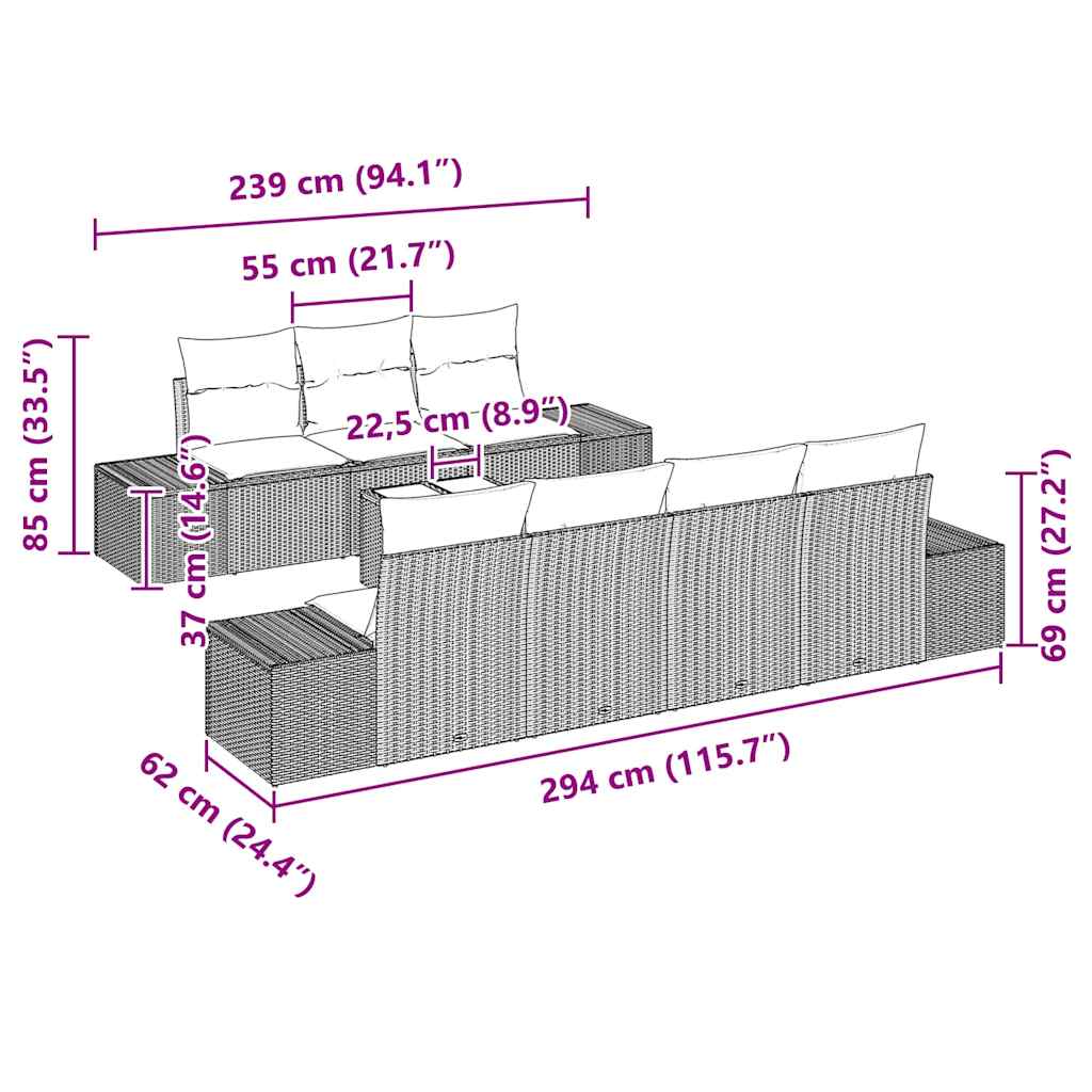 8721158965592_wbg-siz_en_hd_1 vidaXL Garden Sofa Set 8 pcs Black Poly rattan - Image 8