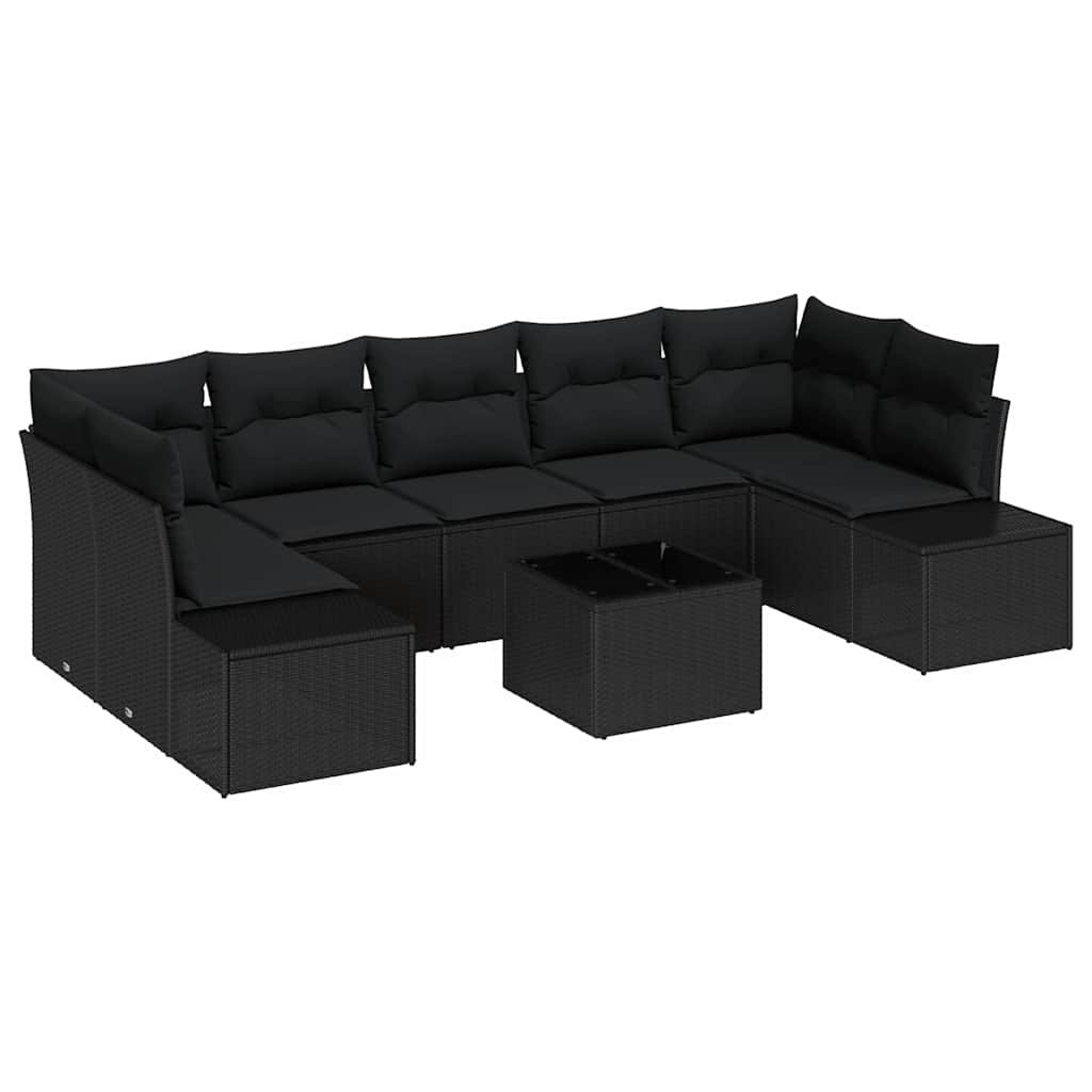 8721158965691_wbg-an-m_en_hd_5 vidaXL Garden Sofa Set 8 pcs Black Poly rattan - Image 2