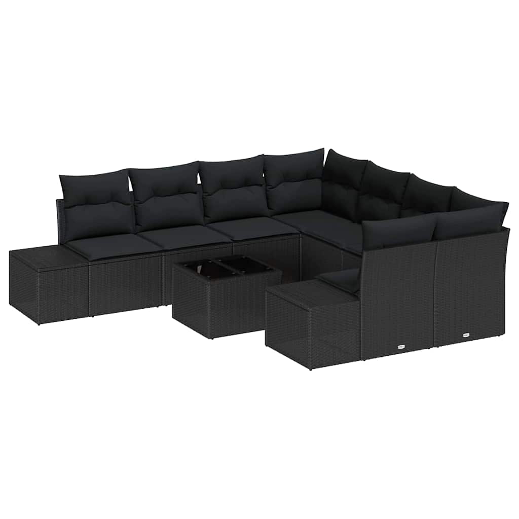8721158965899_wbg-an-m_en_hd_5 vidaXL Garden Sofa Set 9 pcs Black Poly rattan - Image 2