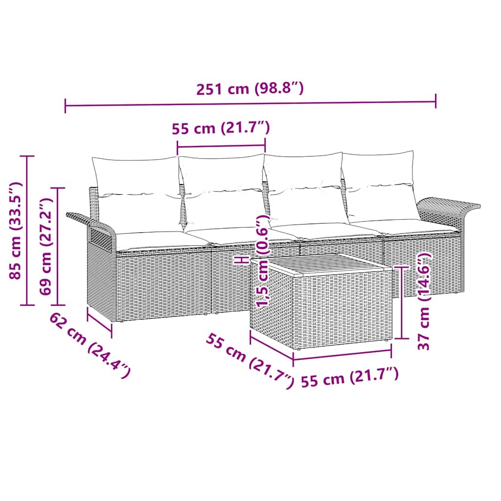 8721158973757_wbg-siz_en_hd_1 vidaXL Garden Sofa Set 5 pcs Black Poly rattan - Image 8
