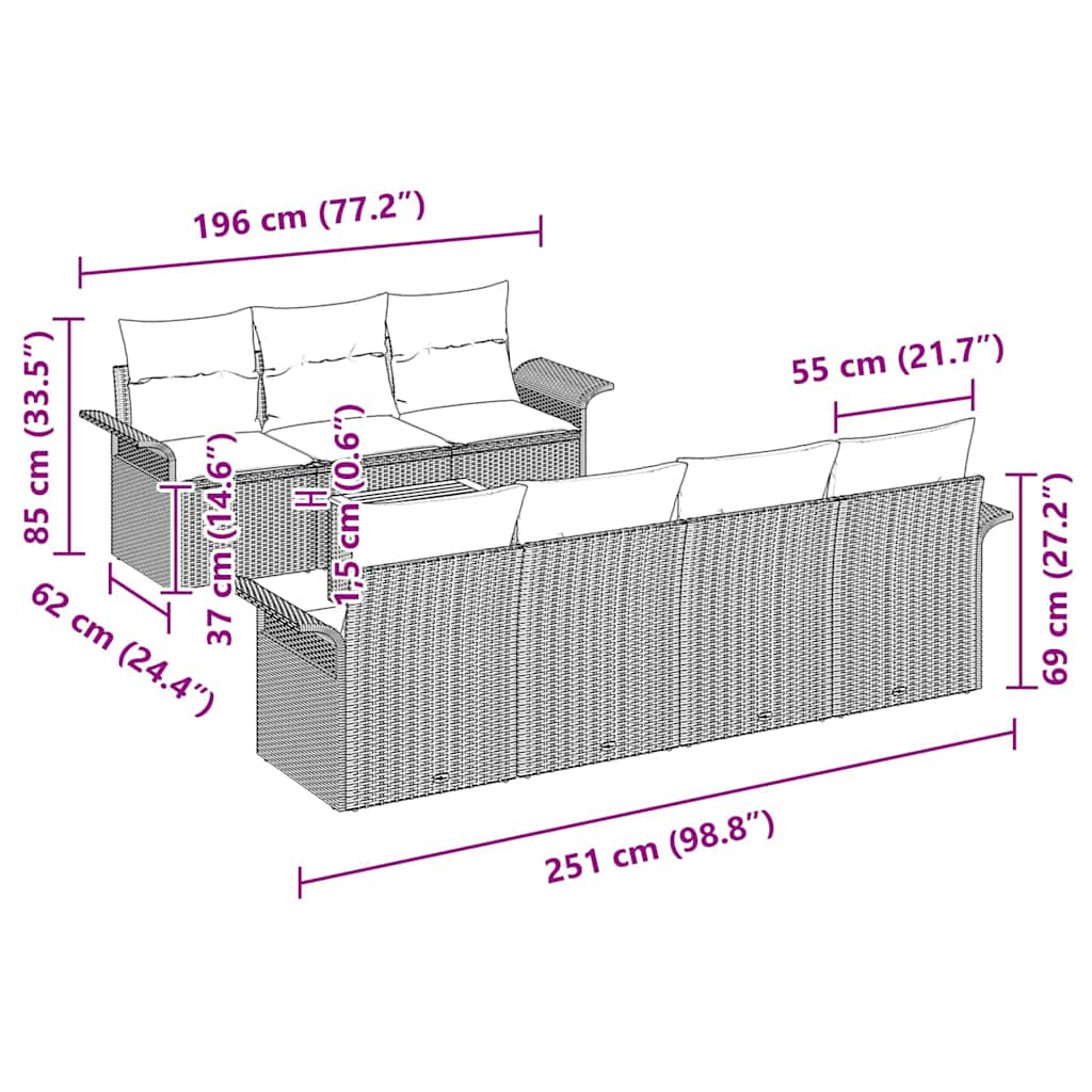 8721158974006_wbg-siz_en_hd_1 vidaXL Garden Sofa Set 8 pcs Grey Poly rattan - Image 8