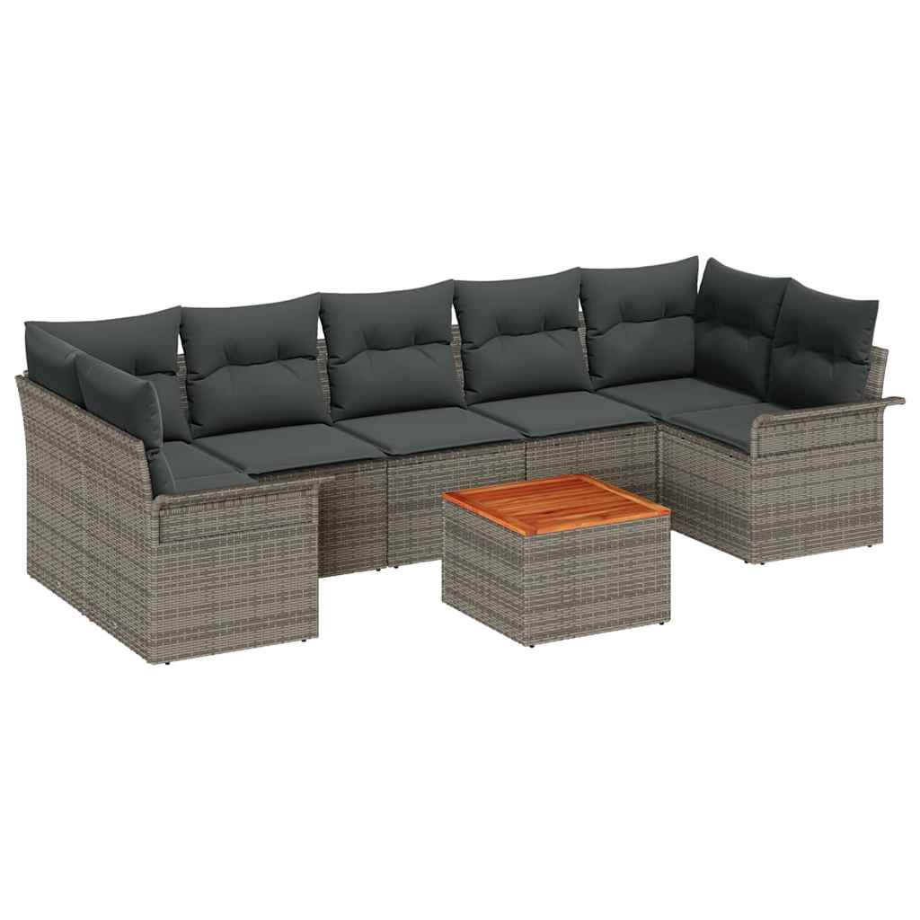 8721158974075_wbg-an-m_en_hd_5 vidaXL Garden Sofa Set 8 pcs Grey Poly rattan - Image 2