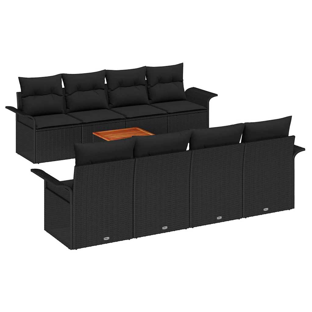 8721158974174_wbg-an-m_en_hd_4 vidaXL Garden Sofa Set 9 pcs Black Poly rattan - Image 2