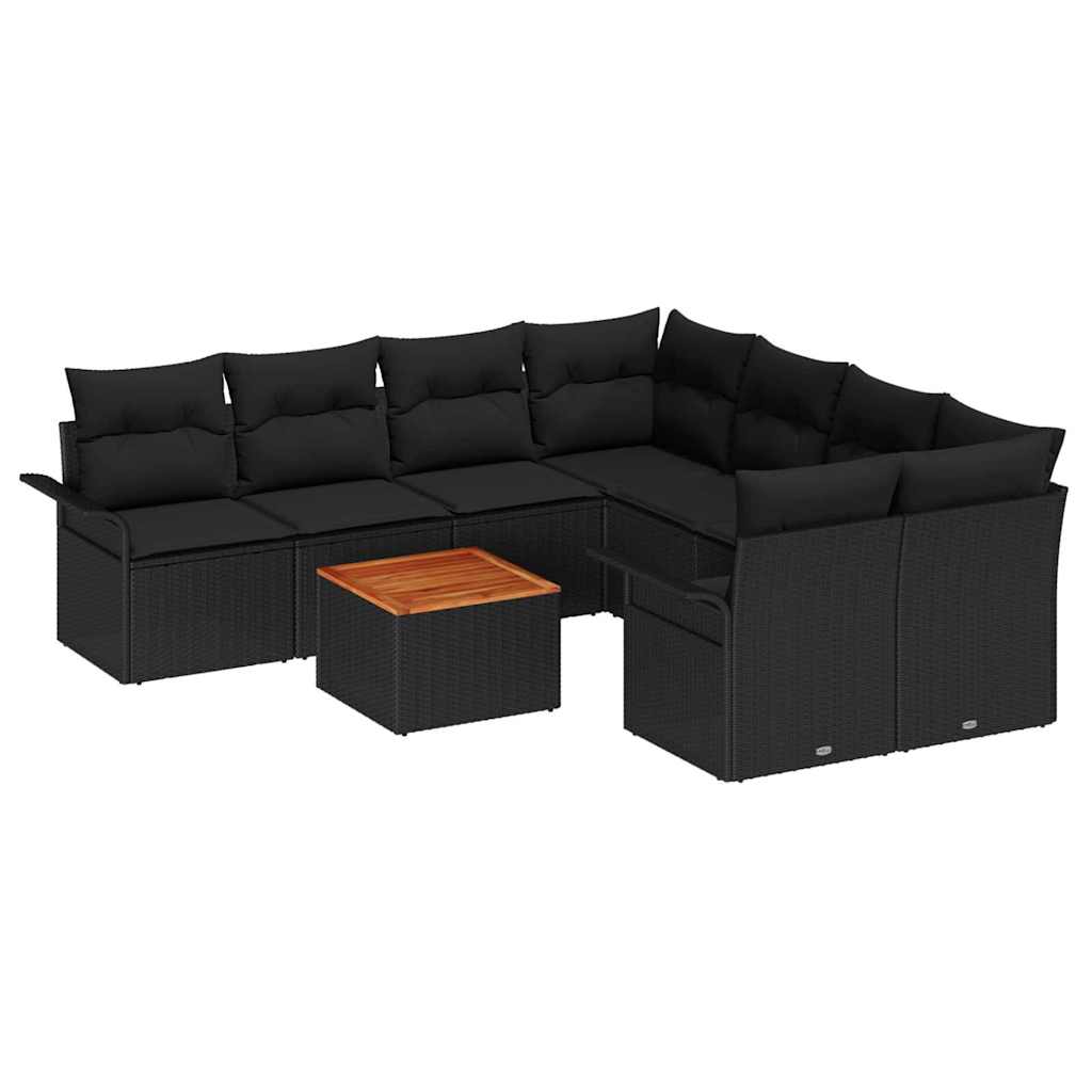 8721158974242_wbg-an-m_en_hd_5 vidaXL Garden Sofa Set 9 pcs Black Poly rattan - Image 2