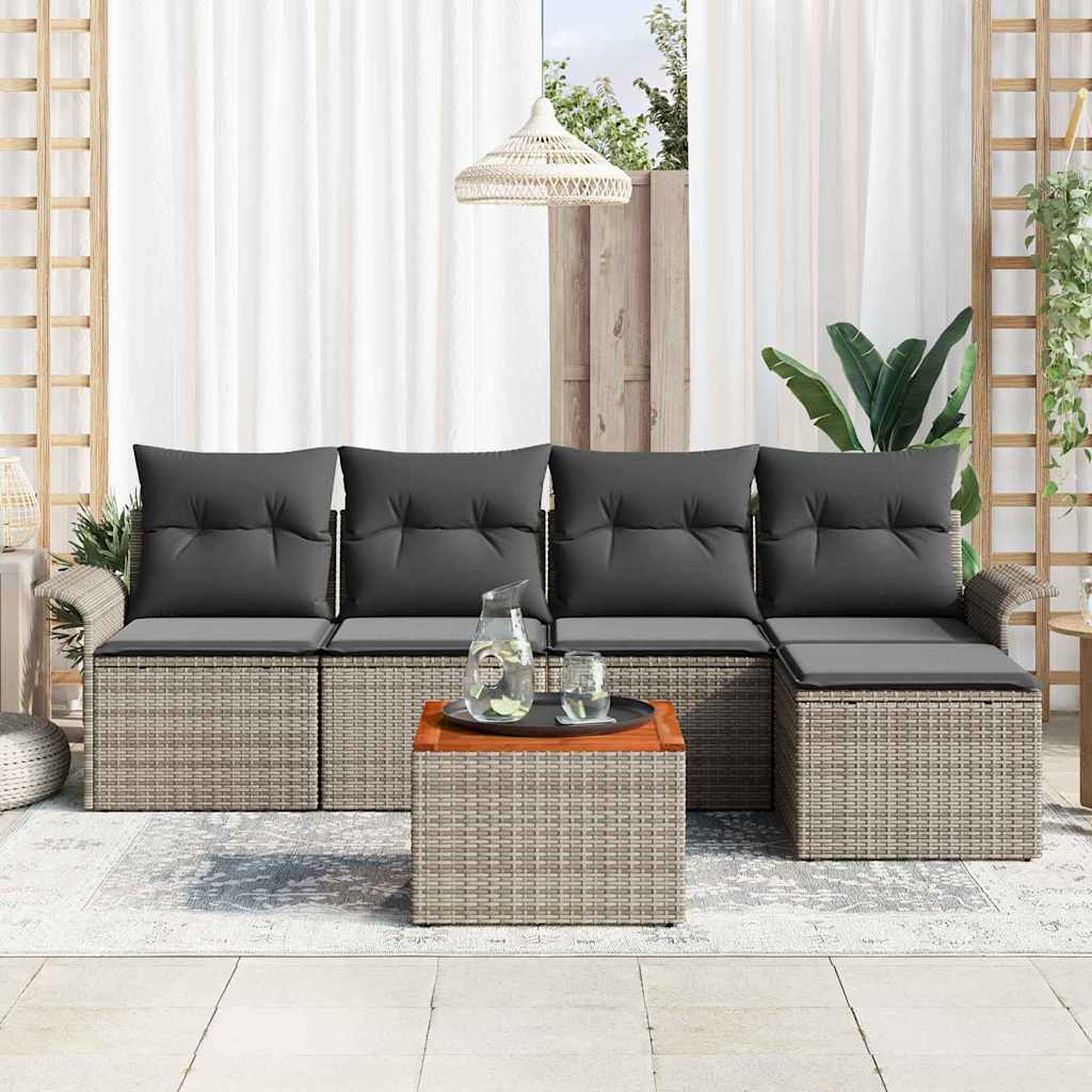 8721158974280_mo-im_en_hd_2 vidaXL Garden Sofa Set 6 pcs Grey Poly rattan - Image 3