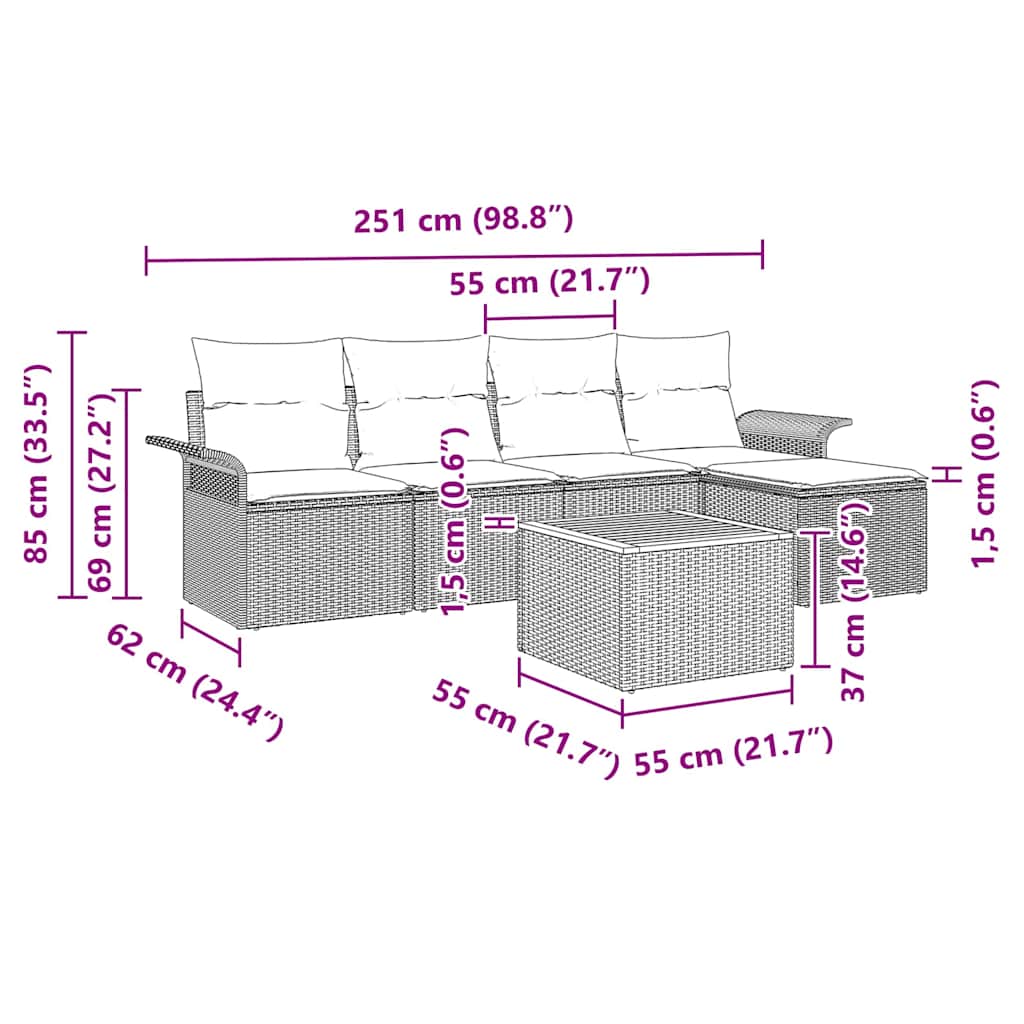 8721158974280_wbg-siz_en_hd_1 vidaXL Garden Sofa Set 6 pcs Grey Poly rattan - Image 9