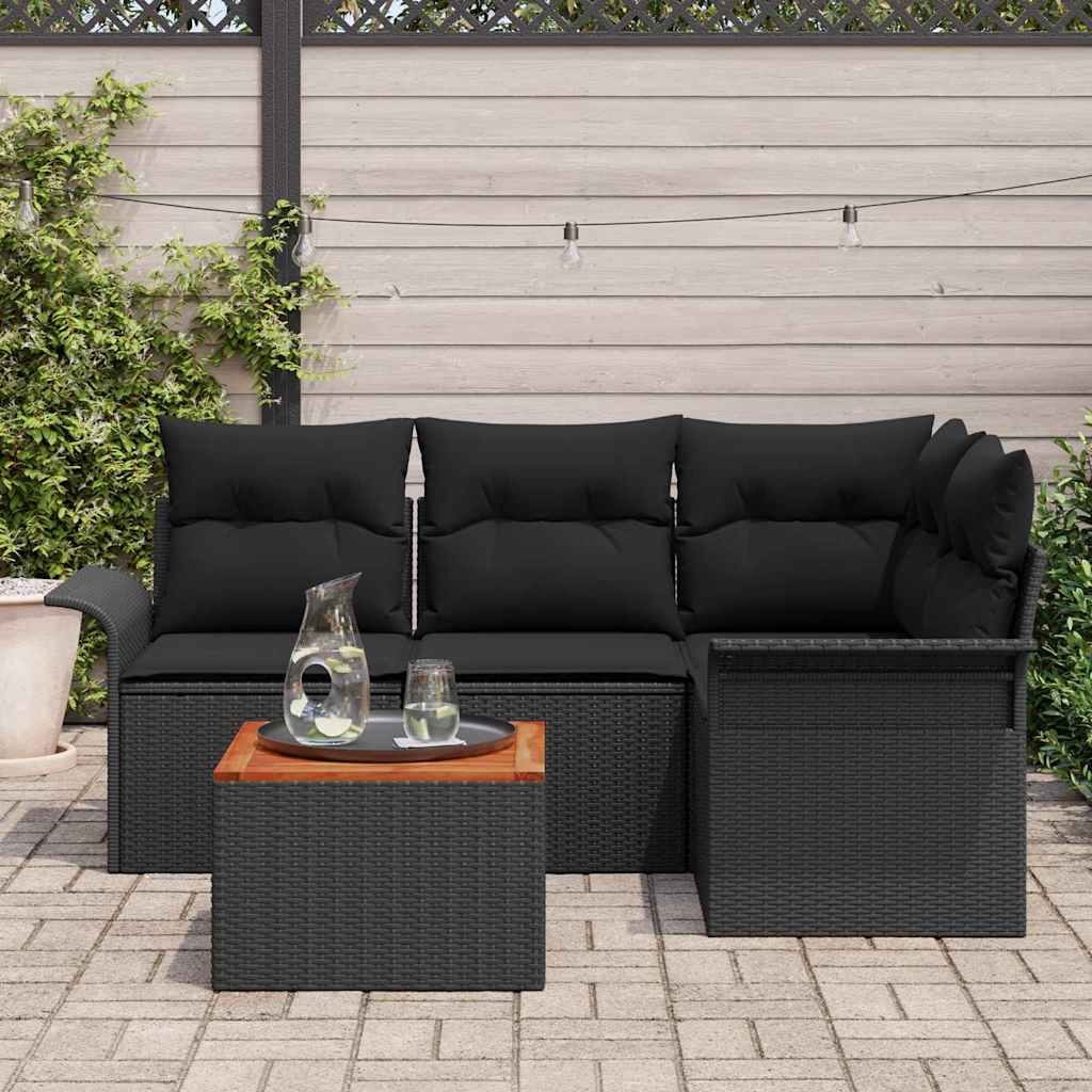 8721158974389_mo-im_en_hd_2 vidaXL Garden Sofa Set 5 pcs Black Poly rattan - Image 3