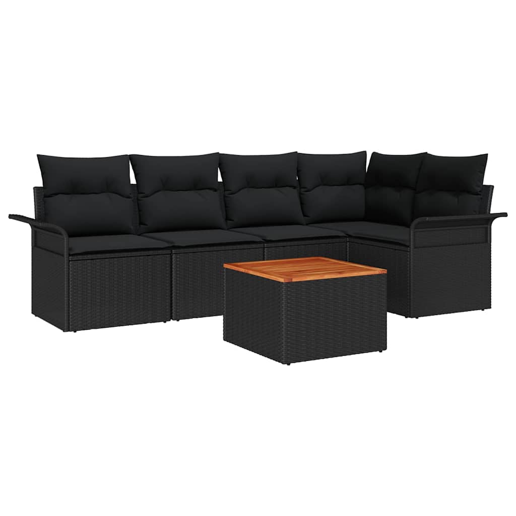 8721158974457_wbg-an-m_en_hd_5 vidaXL Garden Sofa Set 6 pcs Black Poly rattan - Image 2