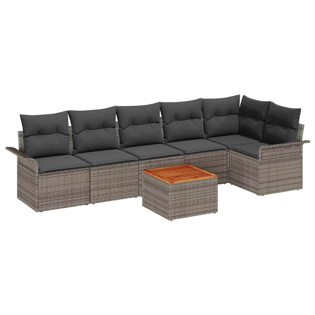 8721158974495_wbg-an-m_en_hd_5 vidaXL Garden Sofa Set 7 pcs Grey Poly rattan - Image 2