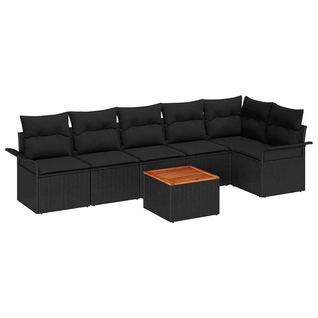8721158974525_wbg-an-m_en_hd_5 vidaXL Garden Sofa Set 7 pcs Black Poly rattan - Image 2