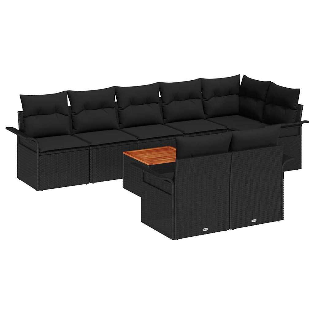 8721158974594_wbg-an-m_en_hd_5 vidaXL Garden Sofa Set 9 pcs Black Poly rattan - Image 2