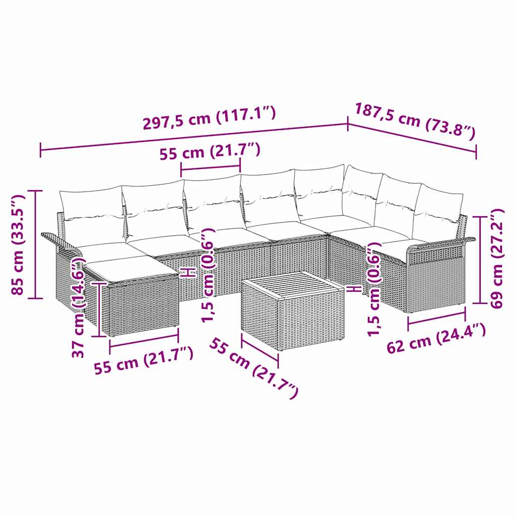 8721158974808_wbg-siz_en_hd_1 vidaXL Garden Sofa Set 9 pcs Black Poly rattan - Image 11