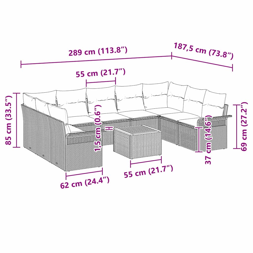 8721158974846_wbg-siz_en_hd_1 vidaXL Garden Sofa Set 10 pcs Grey Poly rattan - Image 9