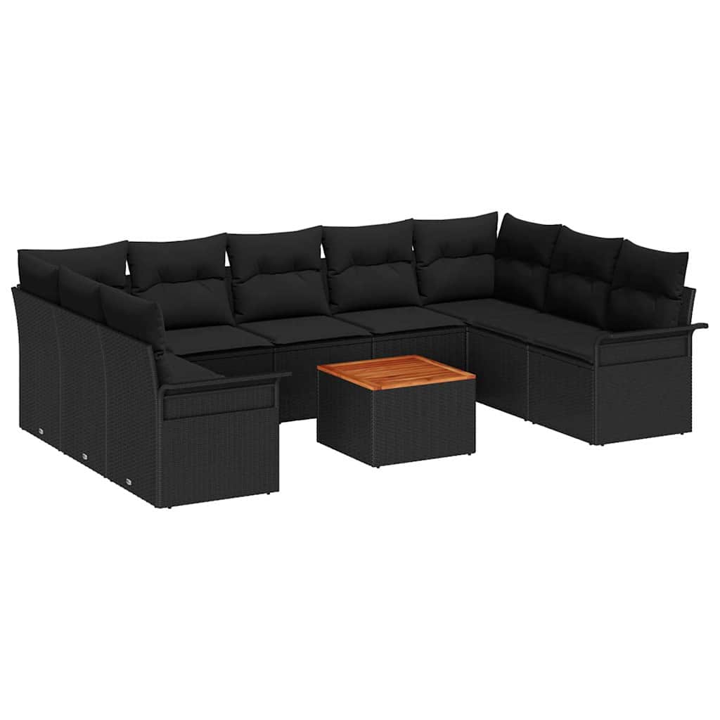 8721158974877_wbg-an-m_en_hd_5 vidaXL Garden Sofa Set 10 pcs Black Poly rattan - Image 2