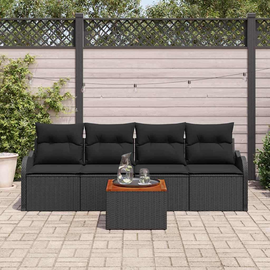 8721158975010_mo-im_en_hd_2 vidaXL Garden Sofa Set 5 pcs Black Poly rattan - Image 3