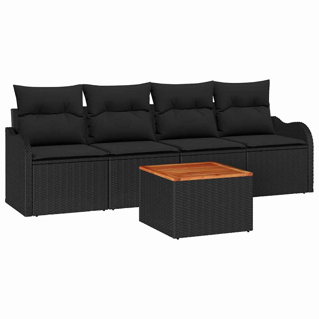 8721158975010_wbg-an-m_en_hd_4 vidaXL Garden Sofa Set 5 pcs Black Poly rattan - Image 2