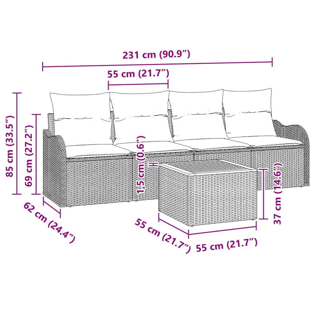 8721158975010_wbg-siz_en_hd_1 vidaXL Garden Sofa Set 5 pcs Black Poly rattan - Image 8