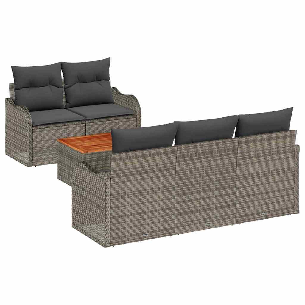 8721158975058_wbg-an-m_en_hd_4 vidaXL Garden Sofa Set 6 pcs Grey Poly rattan - Image 2