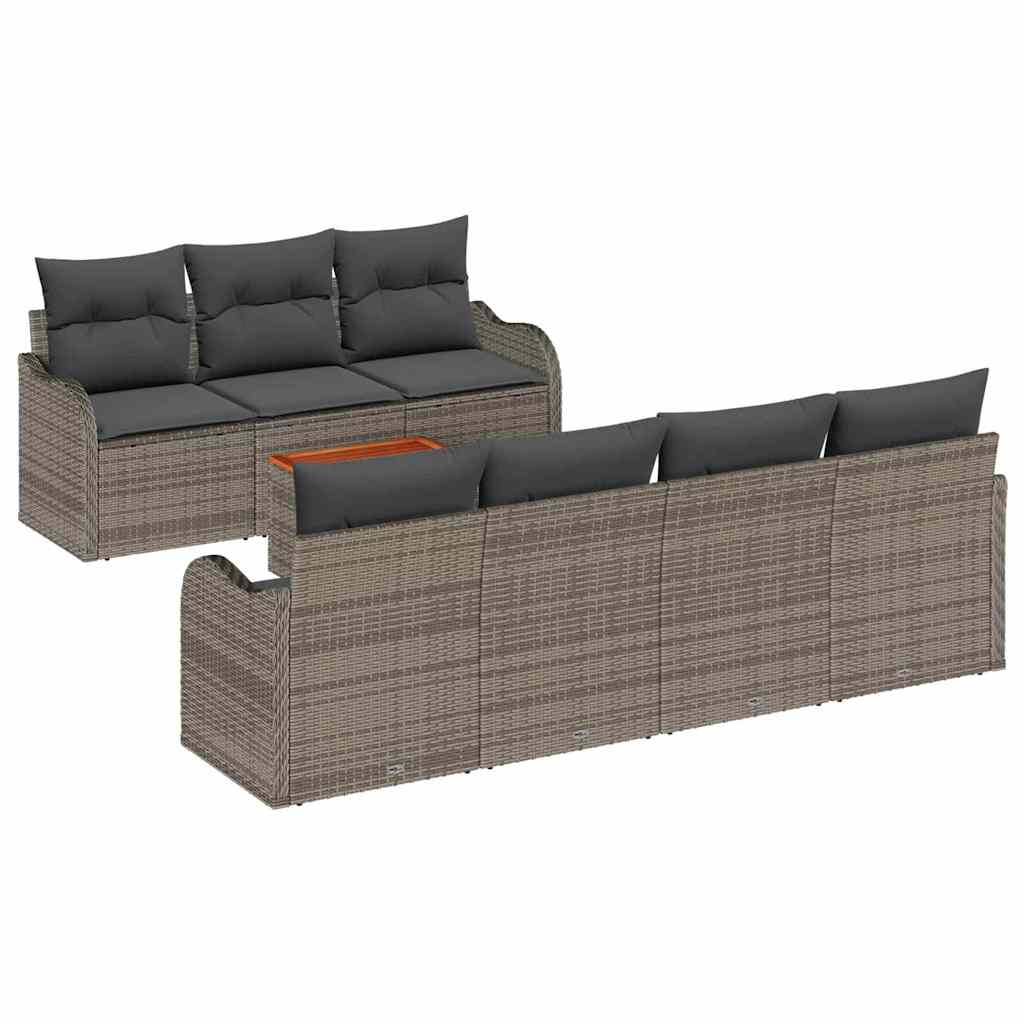 8721158975263_wbg-an-m_en_hd_4 vidaXL Garden Sofa Set 8 pcs Grey Poly rattan - Image 2