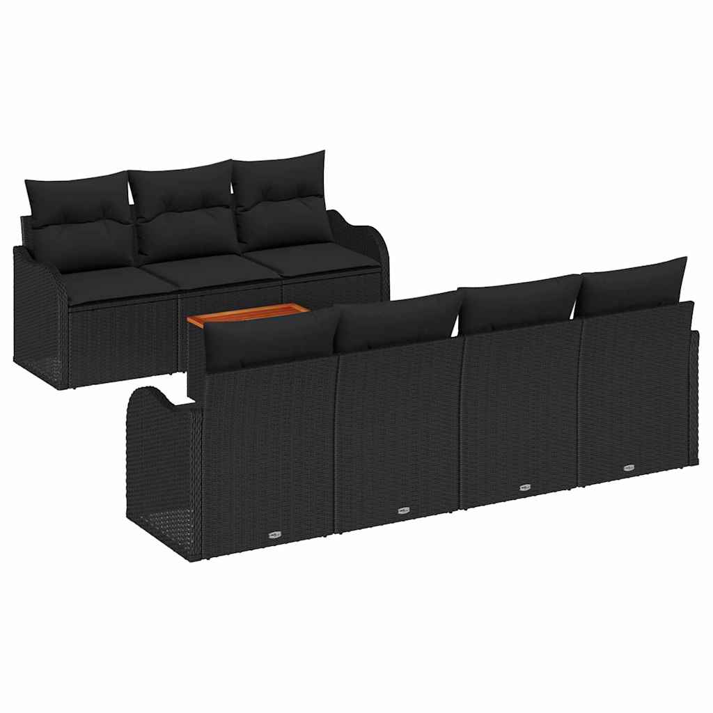 8721158975294_wbg-an-m_en_hd_4 vidaXL Garden Sofa Set 8 pcs Black Poly rattan - Image 2