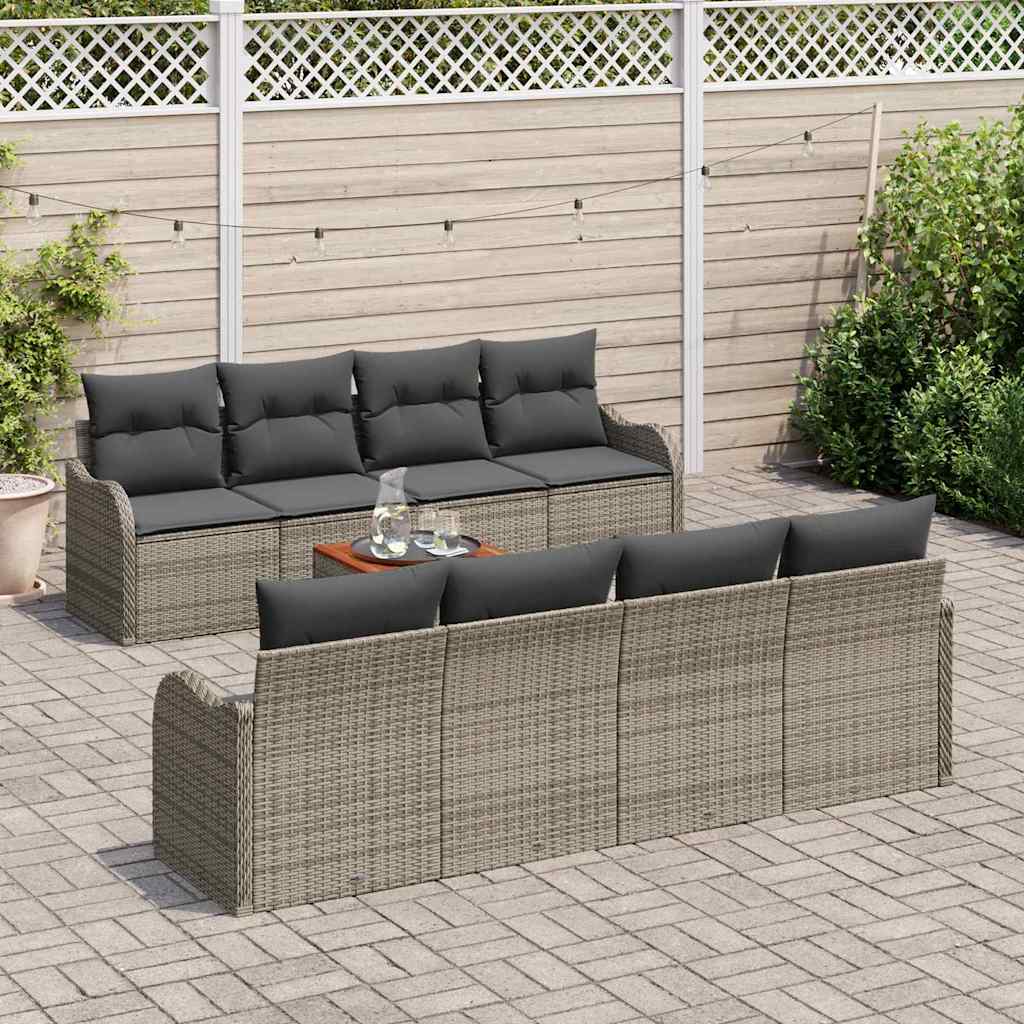 8721158975409_mo-im_en_hd_2 vidaXL Garden Sofa Set 9 pcs Grey Poly rattan - Image 3