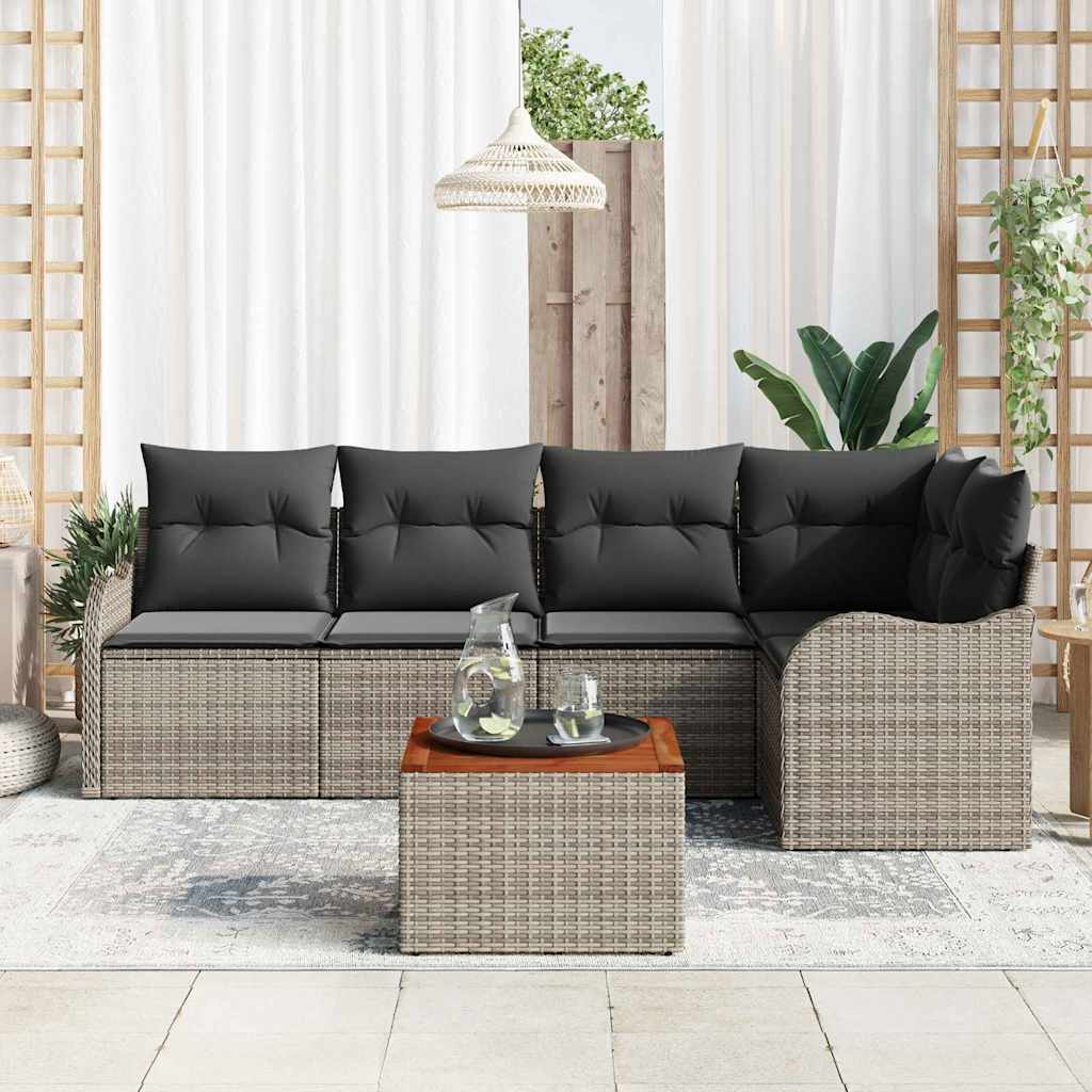 8721158975683_mo-im_en_hd_2 vidaXL Garden Sofa Set 6 pcs Grey Poly rattan - Image 3
