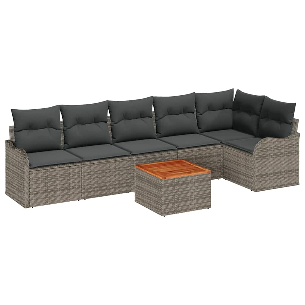 8721158975751_wbg-an-m_en_hd_5 vidaXL Garden Sofa Set 7 pcs Grey Poly rattan - Image 2