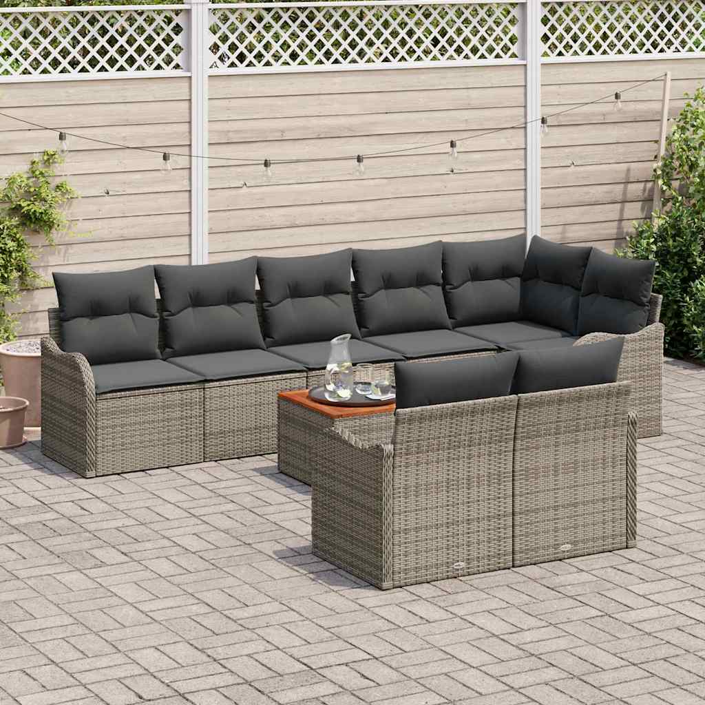 8721158975829_mo-im_en_hd_2 vidaXL Garden Sofa Set 9 pcs Grey Poly rattan - Image 3