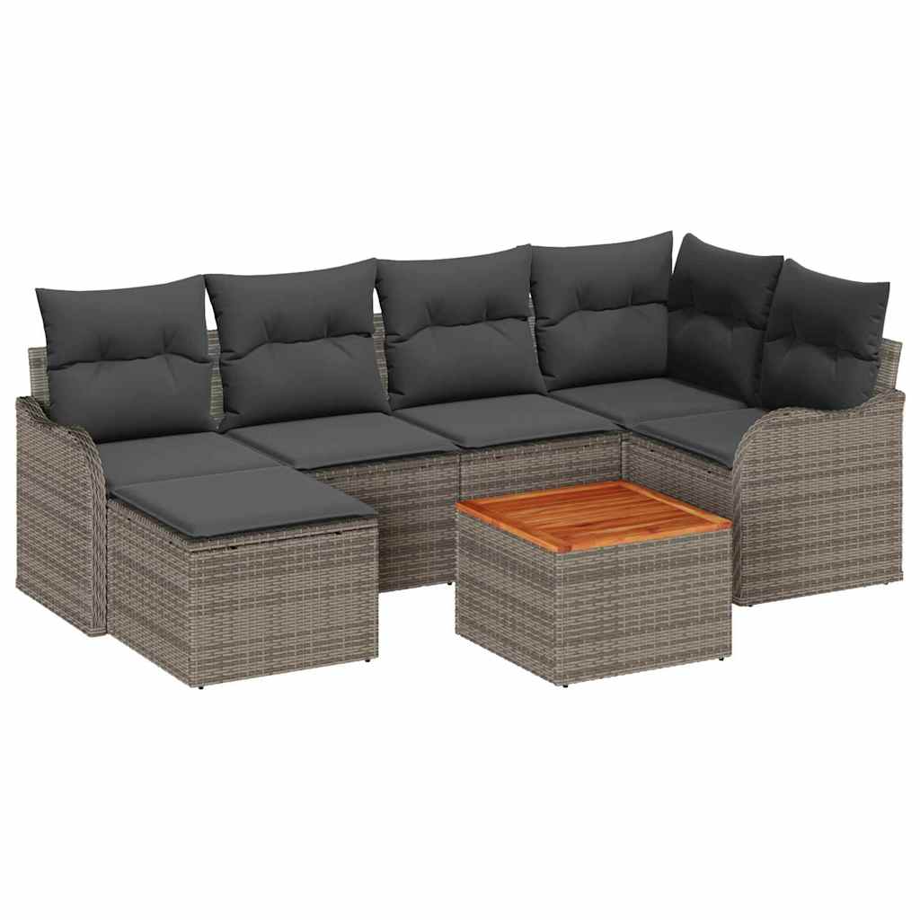 8721158975898_wbg-an-m_en_hd_6 vidaXL Garden Sofa Set 7 pcs Grey Poly rattan - Image 2